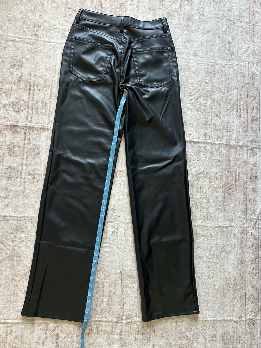 Divided / H&M Black Faux Leather Straight Jeans - Picture 2 of 5